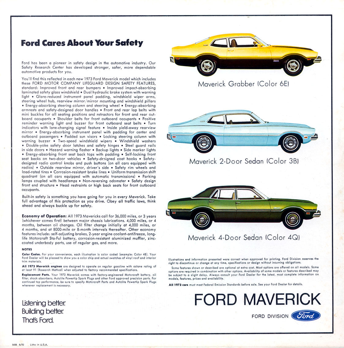 1973 Ford Maverick Brochure Page 6